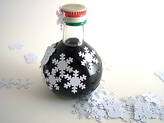 Image showing snowflakes on bottle