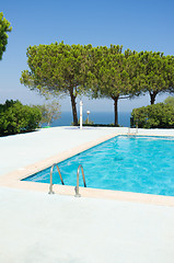 Image showing Scenic ocean view pool