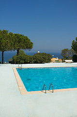Image showing Scenic ocean view pool