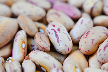 Image showing Close-up dry white beans on natural light