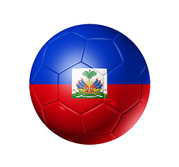 Image showing Soccer football ball with Haiti flag