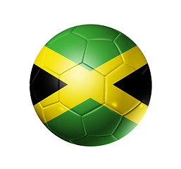 Image showing Soccer football ball with Jamaica flag