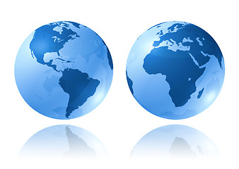 Image showing blue glossy globes