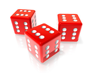 Image showing Six red dices