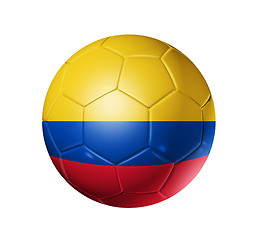 Image showing Soccer football ball with Colombia flag