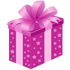 Image showing pink gift box with bow