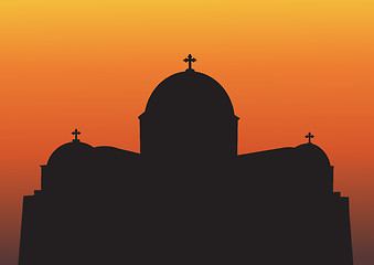Image showing Greek Church Silhouette