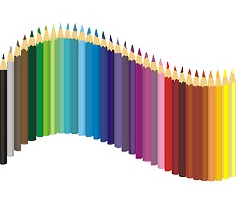 Image showing Set of color crayons