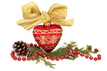 Image showing Christmas Bauble and Flora