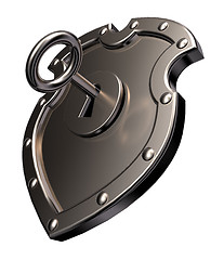 Image showing locked metal shield