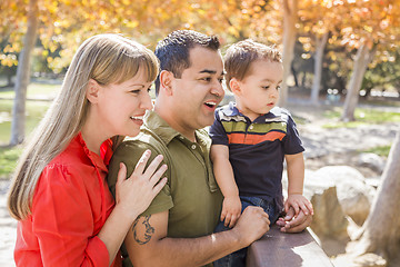 Image showing Mixed Race Family Enjoy a Day at The Park