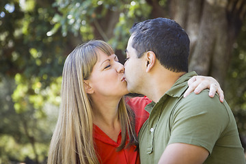 Image showing Attractive Mixed Race Couple Enjoying A Day At The Park