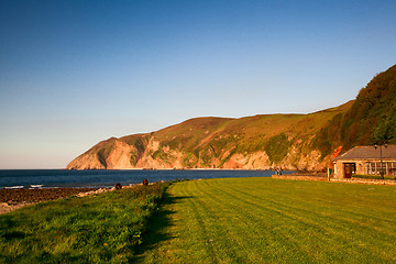 Image showing On the beach in Lynmouth