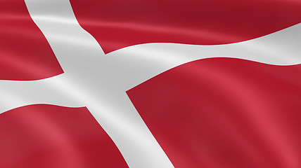Image showing Danish flag in the wind