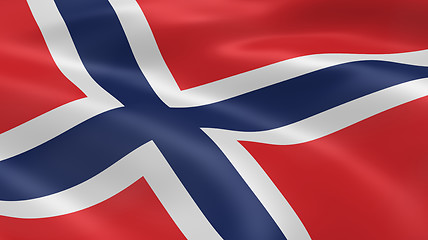 Image showing Norwegian flag in the wind