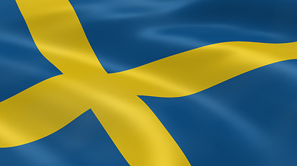 Image showing Swedish flag in the wind