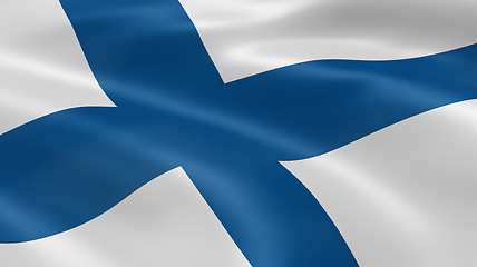 Image showing Finnish flag in the wind