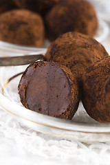 Image showing Homemade chocolate truffles