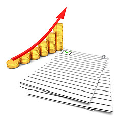 Image showing Coins chart and documents