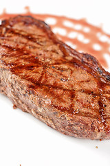 Image showing Juicy rib-eye beef steak