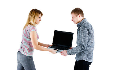 Image showing the fight for laptop