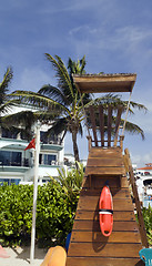 Image showing Wooden Life Guard Tower