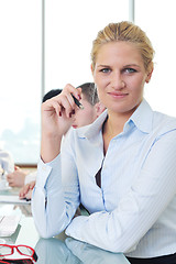 Image showing young business woman on meeting