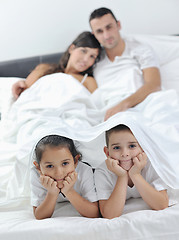 Image showing happy young Family in their bedroom