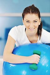 Image showing woman fitness workout with weights