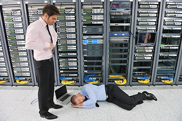 Image showing system fail situation in network server room