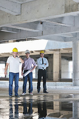 Image showing Team of architects on construciton site