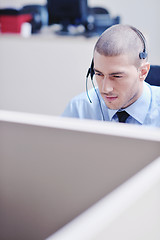 Image showing businessman with a headset