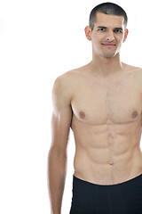 Image showing healthy fit young man islated on white background