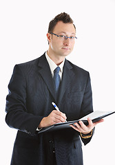 Image showing one young businessman isolated