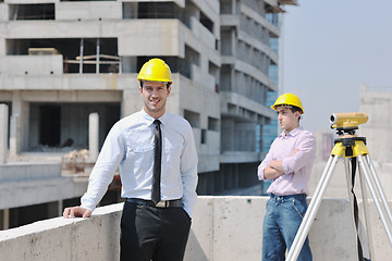 Image showing Team of architects on construciton site