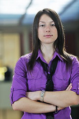 Image showing student girl portrait at university campus 