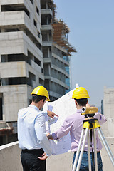 Image showing Team of architects on construciton site