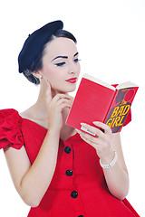 Image showing beautiful young woman read book