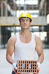 Image showing hard worker on construction site