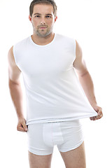 Image showing healthy fit young man islated on white background