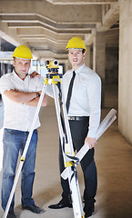 Image showing Team of architects on construciton site