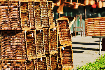 Image showing cane furninture and dishes