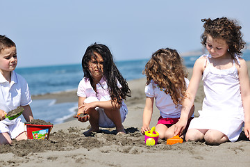 Image showing kids playing on beach