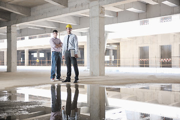 Image showing Team of architects on construciton site