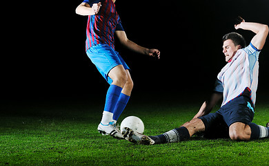 Image showing football players in competition for the ball