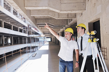 Image showing Team of architects on construciton site