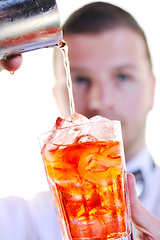 Image showing barman portrait isolated on white background