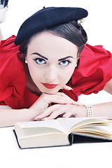 Image showing beautiful young woman read book