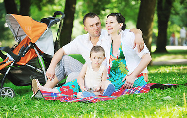 Image showing Family at park relaxing and have fun