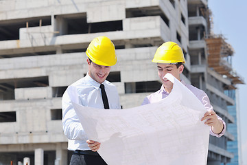 Image showing Team of architects on construciton site